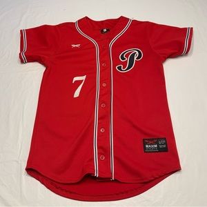 Maxim Athletics Red P Logo Jersey Shirt Women’s Small